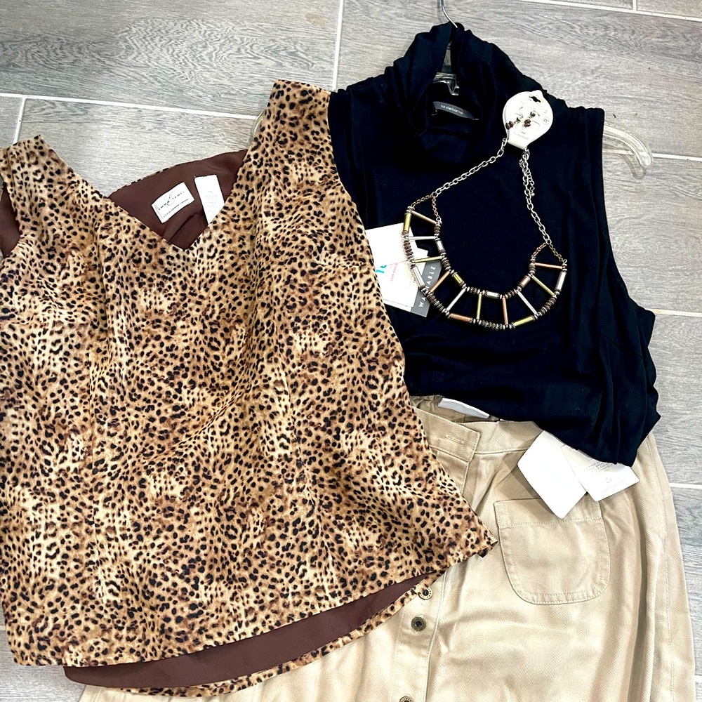 Liz Claiborne lot with new jewelry. Office casual or classy daywear outfits.